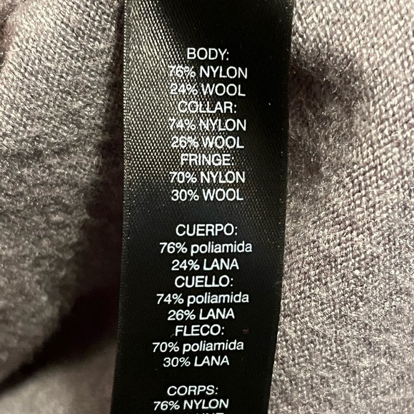 White House Black Market Grey Fringe Long Knit Open Cardigan - Picture 9 of 12